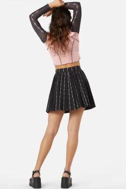 Barbed Wire Pleated Slider Skirt