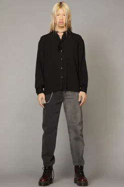 Bow Front Ls Shirt