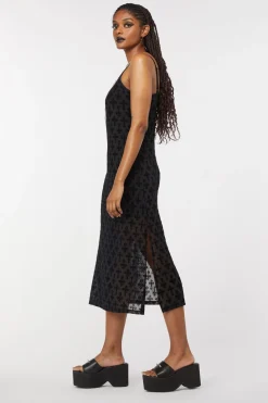 Crucifix Mesh Slip Dress