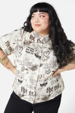 Curve Lover'S Departure Printed Blouse