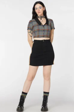 Denim Rainbow Mini Skirt