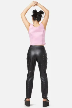 Goth Studded Pu Leggings
