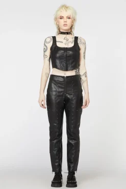Goth Studded Pu Leggings