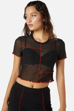 Manic Short Sleeve Babylock Mesh Top