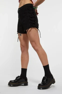 Tie Up Sides Denim Shorts