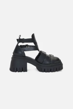 Tread Sole Strappy Boots